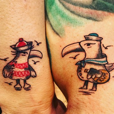 Es war mir eine freude mit letzter kraft diese 2 kackvögel auf die haut zu bringen 😂😂😂danke und für euer vertrauen♥️🏴‍☠️♥️