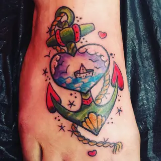 Tattoo von Tschiggy mit einem Anker im Bubblegum-Art-Stil