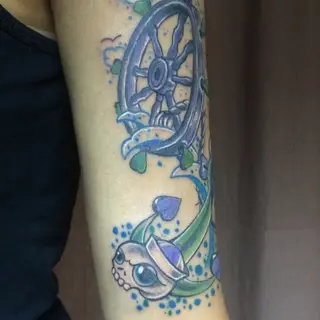 Tattoo von Tschiggy mit einem Anker im Bubblegum-Art-Stil