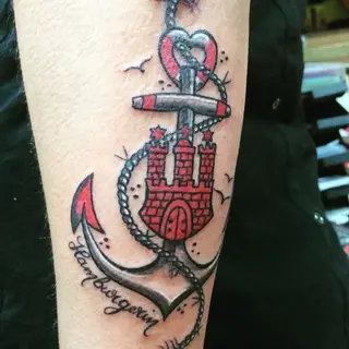 Tattoo von Tschiggy mit einem Anker im Bubblegum-Art-Stil