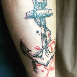 Tattoo von Tschiggy mit einem Anker im Bubblegum-Art-Stil