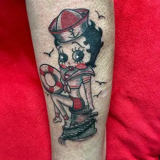 Tattoo von Tschiggy mit Betty Boop im Bubblegum-Art-Stil