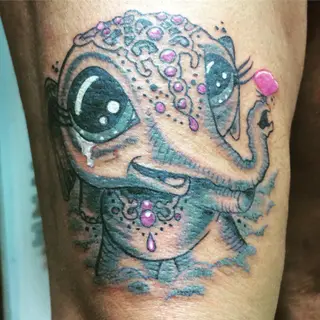 Tattoo von Tschiggy mit einem Elefanten im Bubblegum-Art-Stil