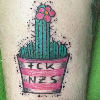 Tattoo-Entwurf von Tschiggy mit einem Kaktus im Bubblegum-Art-Stil