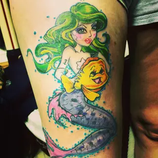 Tattoo von Tschiggy mit einer Meerjungfrau im Bubblegum-Art-Stil