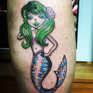 Tattoo von Tschiggy mit einer Meerjungfrau im Bubblegum-Art-Stil