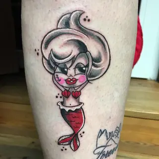 Tattoo von Tschiggy mit einer Meerjungfrau im Bubblegum-Art-Stil