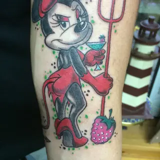 Tattoo von Tschiggy mit Minnie Mouse im Bubblegum-Art-Stil