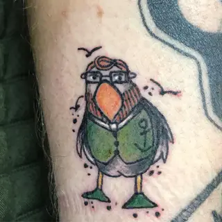 Tattoo von Tschiggy mit einer Möwe im Bubblegum-Art-Stil